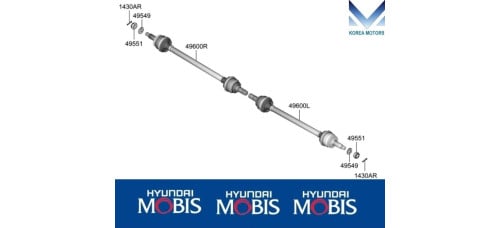 mobis rear shaft joint cv 4wd kia stinger 2017-24